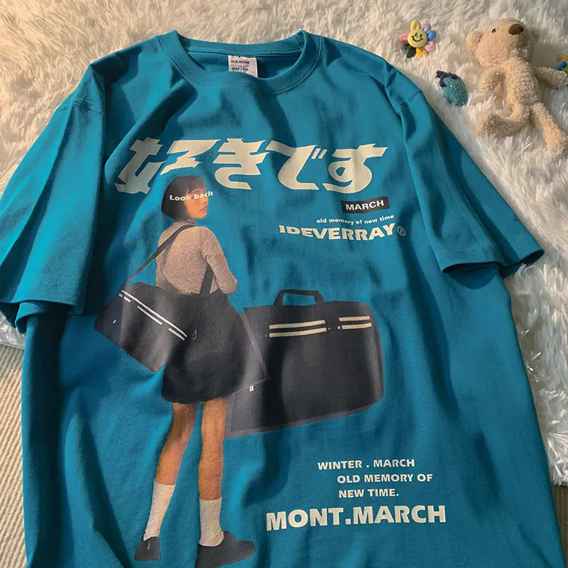 Vintage Anime Girl T-Shirt - Japanese Street Style