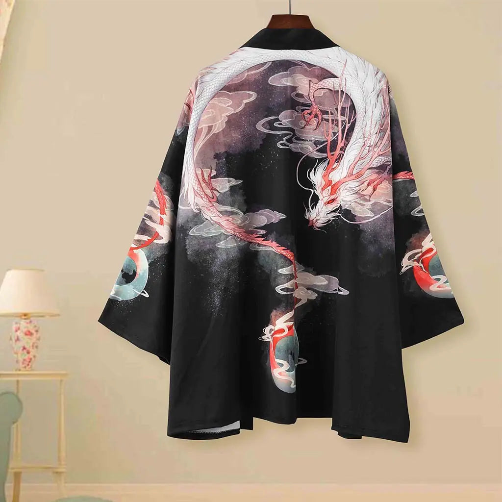 Japanese Kimono Couple Cardigan with Ukiyo-e Design