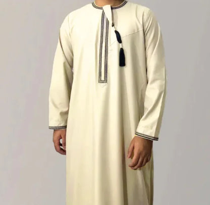 Embroidered Men's Long Sleeve Robe