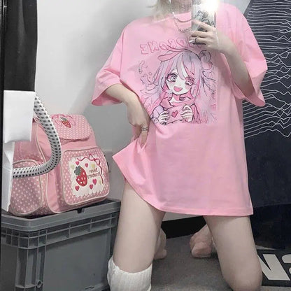 Y2K Anime Kawaii Oversized Casual Summer T-Shirt