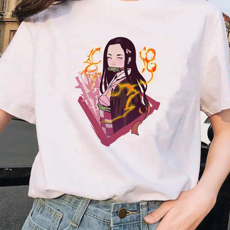 Demon Slayer Printed Short Sleeve T-Shirt for Women