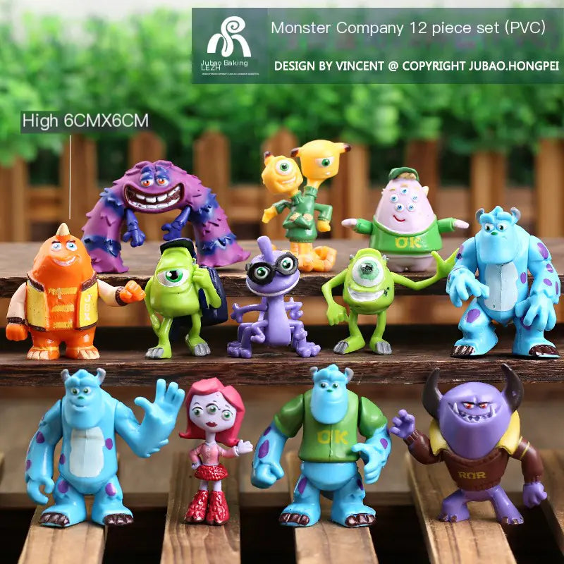 12Pcs Monsters University Mike Sully Monsters Pixar Action Figure Kids Gifts Toy