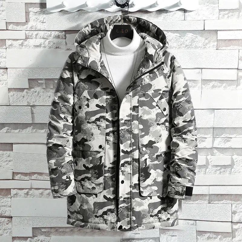 Men's Camouflage Hooded Warm Jacket for Fall/Winter