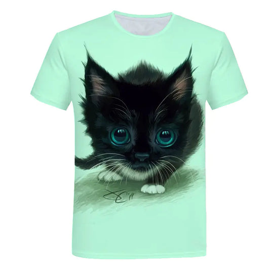 Digital Cartoon Print Loose Fit Men's T-shirt