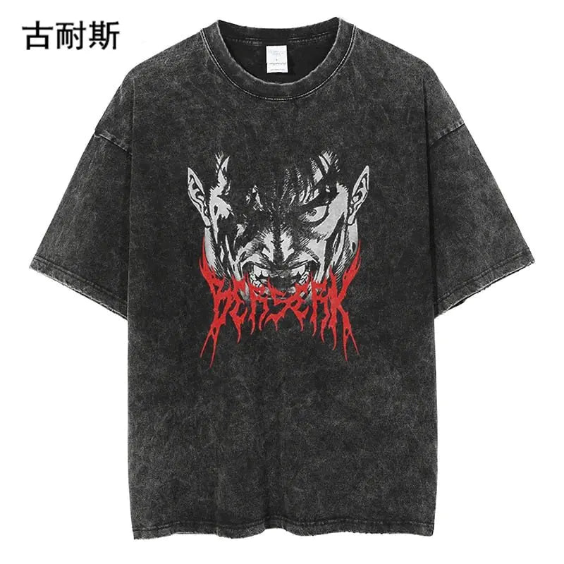 Vintage Loose-Fit Short Sleeve T-Shirt for Men