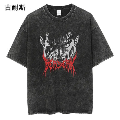 Vintage Loose-Fit Short Sleeve T-Shirt for Men