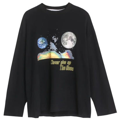 Casual Long Sleeve Harajuku Couples Autumn Tops