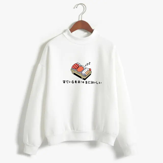 Women's Hoodie with Cute Sushi Print for Fall/Winter