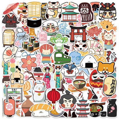 Japanese Stickers for Water Bottle: 105Pcs Waterproof Kawaii Japanese Stickers Travel Stickers Japanese Stuff Vacation Decals Japan Aesthetic Stickers for Laptop Phone CaseJournals Scrapbooks