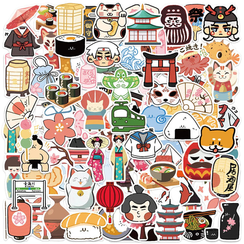 Japanese Stickers for Water Bottle: 105Pcs Waterproof Kawaii Japanese Stickers Travel Stickers Japanese Stuff Vacation Decals Japan Aesthetic Stickers for Laptop Phone CaseJournals Scrapbooks