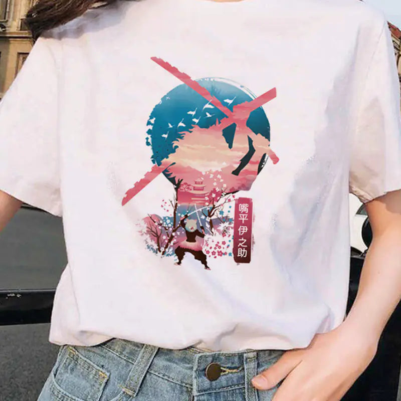 Demon Slayer Printed Short Sleeve T-Shirt for Women