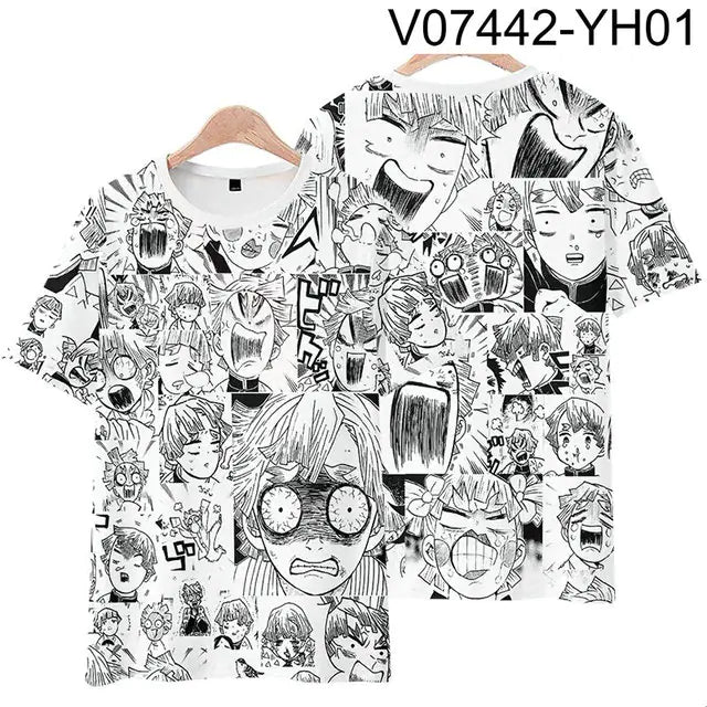 Zenitsu Anime Face Print T-Shirt - Summer Streetwear