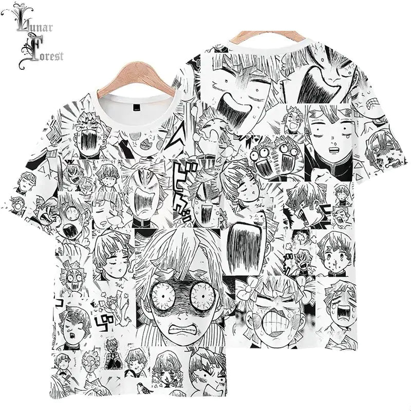 Zenitsu Anime Face Print T-Shirt - Summer Streetwear