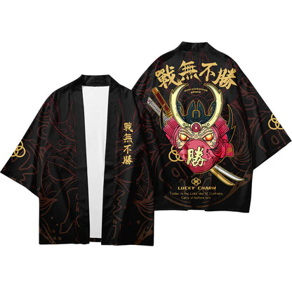 National Style Kimono Cardigan with Three-Quarter Sleeves