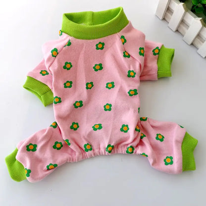 Colorful Chrysanthemum Cotton Pajamas for Pets