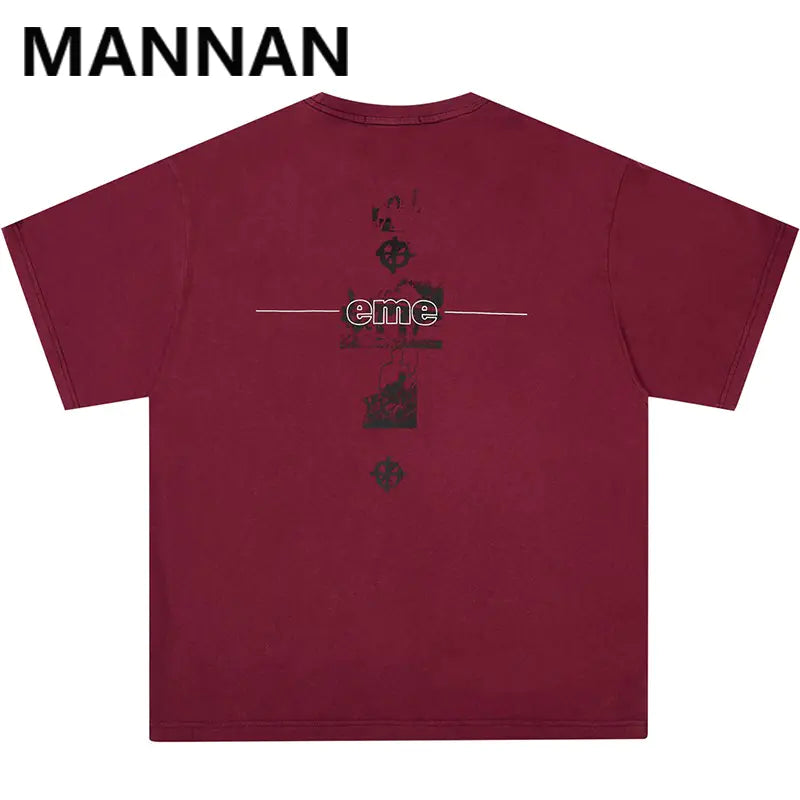 Casual Harajuku Men's T-Shirt - Hip-Hop Graphic Tops