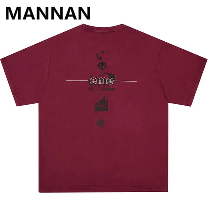 Casual Harajuku Men's T-Shirt - Hip-Hop Graphic Tops