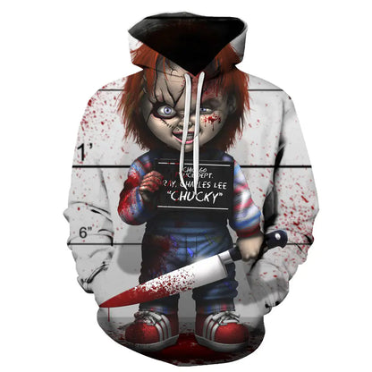 3D Printed "Chucky" Hoodie for Kids and Adults