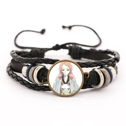 Demon Slayer Leather Bracelet for Men (Anime Merchandise)