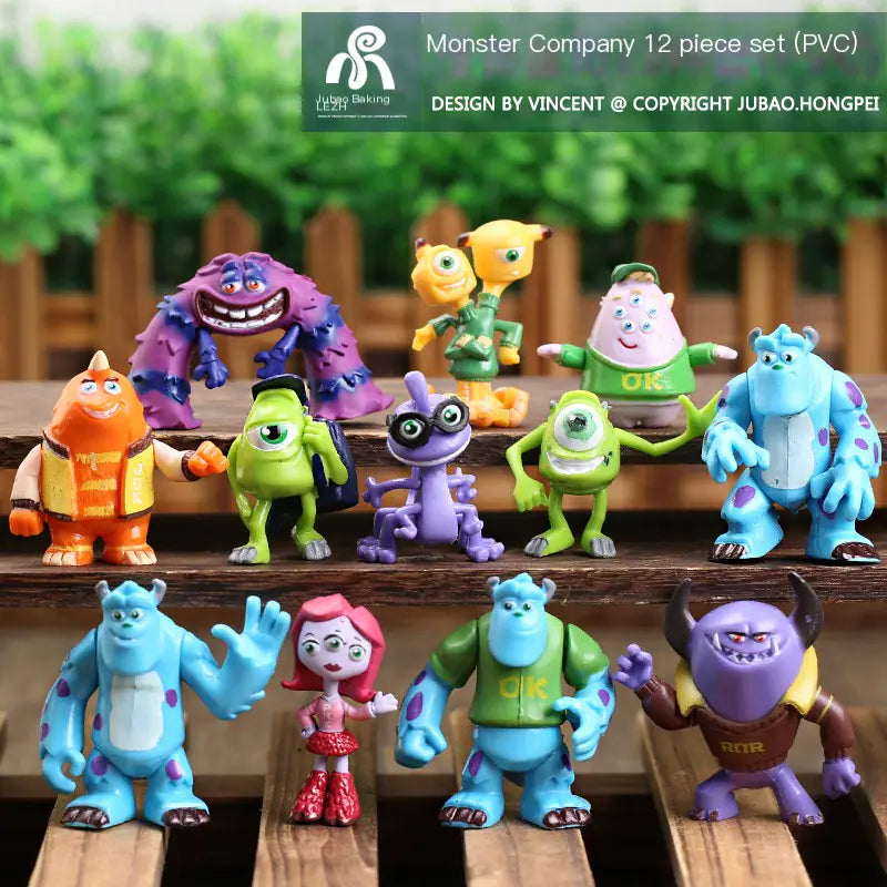 12Pcs Monsters University Mike Sully Monsters Pixar Action Figure Kids Gifts Toy