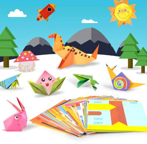 Children's Origami Book with Creative DIY Paper (One Set)
