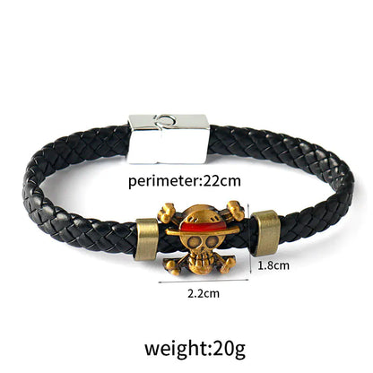 One Piece Luffy Skull Vintage Leather Bracelet
