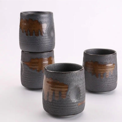 Japanese Porcelain Cocktail Teacup - Black Glazed