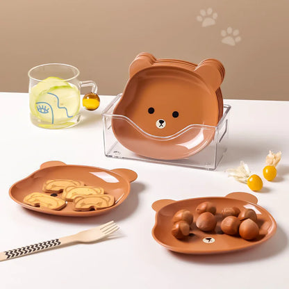 Cute Bear Ceramic Rice Bowl and Breakfast Plate Set