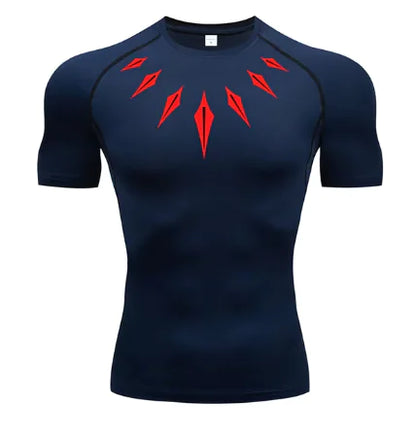 Anime Men's Compression Shirt Fitness Sport Running Tight Gym TShirts Athletic Workout Quick Dry Tops Tee Summer