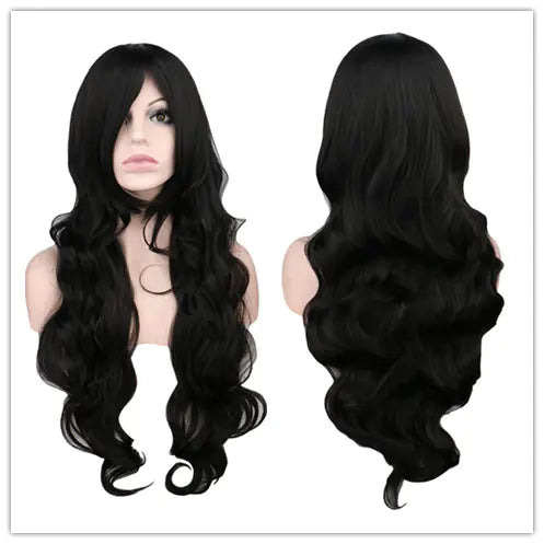 Dark Red Long Curly Mermaid Anime Cosplay Wig