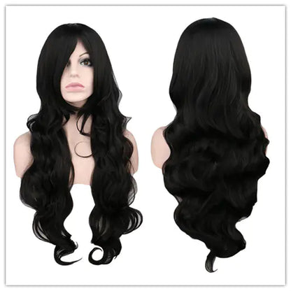 Dark Red Long Curly Mermaid Anime Cosplay Wig