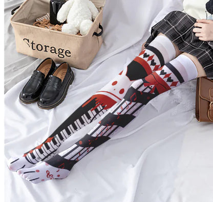 Anime Knee Print Tube Stockings for Loli Girls