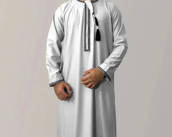 Embroidered Men's Long Sleeve Robe