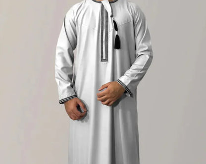 Embroidered Men's Long Sleeve Robe