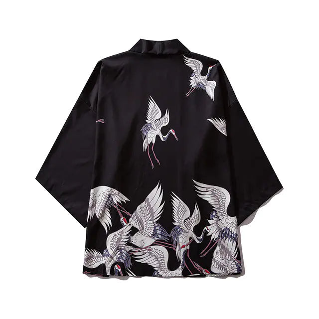 Japanese Ukiyo-e Koi Fish Kimono Cape for Cosplay