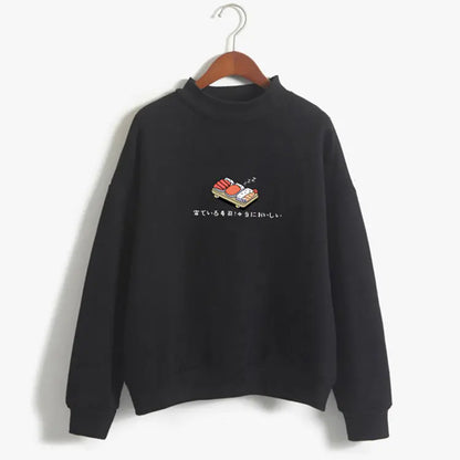 Women's Hoodie with Cute Sushi Print for Fall/Winter
