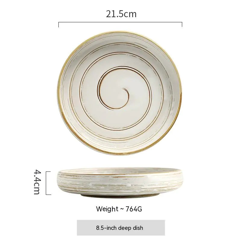 Quaint Painted Ceramic Rice Bowl for Canteen Use