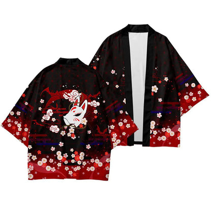 Japanese Ukiyo-e Koi Fish Kimono Cape for Cosplay