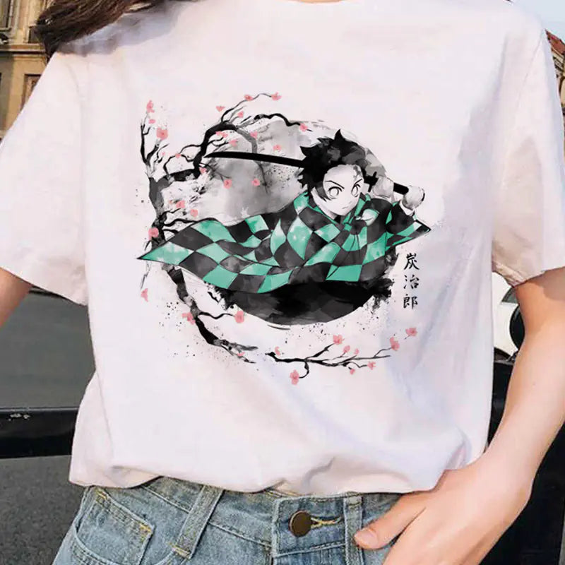 Demon Slayer Printed Short Sleeve T-Shirt for Women