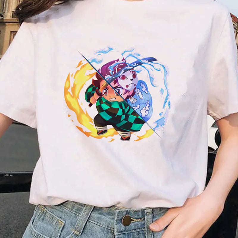 Demon Slayer Printed Short Sleeve T-Shirt for Women