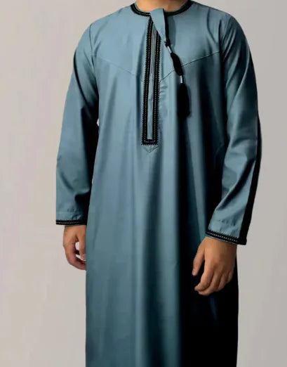 Embroidered Men's Long Sleeve Robe