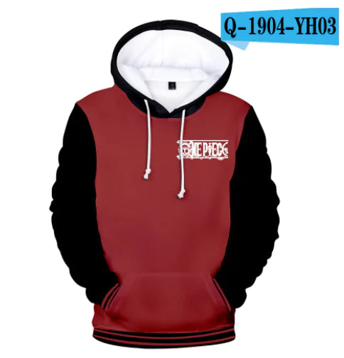One Piece Anime Digital Print Hoodie