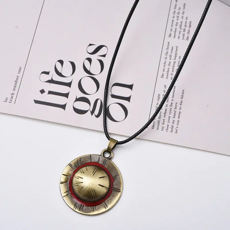One Piece Luffy Straw Hat Pendant Necklace
